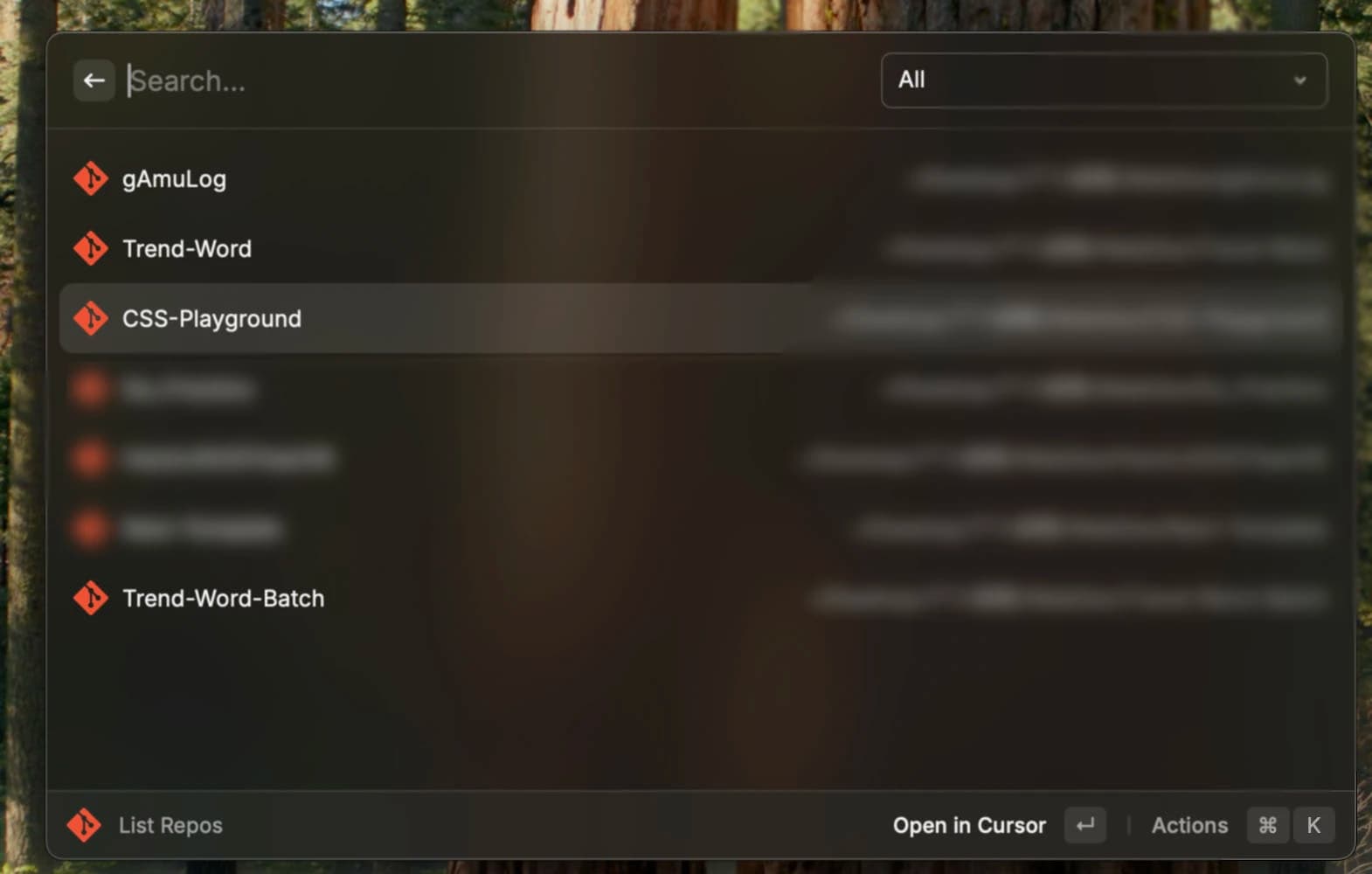 RaycastのList Repos使うときに.gitとその他configファイルの階層が一致してなくて困った話